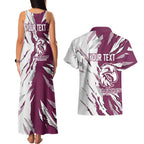 Personalized Manly Warringah Sea Eagles Couples Matching Tank Maxi Dress and Hawaiian Shirt Dynamic Lightning Mascot Rugby Australia