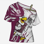 Personalized Manly Warringah Sea Eagles Cross Shoulder Shirt Dynamic Lightning Mascot Rugby Australia