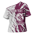 Personalized Manly Warringah Sea Eagles Cross Shoulder Shirt Dynamic Lightning Mascot Rugby Australia