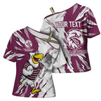 Personalized Manly Warringah Sea Eagles Cross Shoulder Shirt Dynamic Lightning Mascot Rugby Australia
