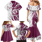 Personalized Manly Warringah Sea Eagles Family Matching Mermaid Dress and Hawaiian Shirt Dynamic Lightning Mascot Rugby Australia