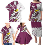 Personalized Manly Warringah Sea Eagles Family Matching Puletasi and Hawaiian Shirt Dynamic Lightning Mascot Rugby Australia