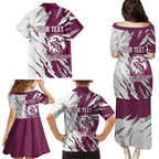 Personalized Manly Warringah Sea Eagles Family Matching Puletasi and Hawaiian Shirt Dynamic Lightning Mascot Rugby Australia