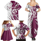 Personalized Manly Warringah Sea Eagles Family Matching Summer Maxi Dress and Hawaiian Shirt Dynamic Lightning Mascot Rugby Australia