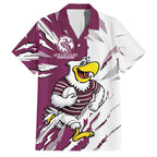 Personalized Manly Warringah Sea Eagles Family Matching Summer Maxi Dress and Hawaiian Shirt Dynamic Lightning Mascot Rugby Australia