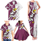 Personalized Manly Warringah Sea Eagles Family Matching Tank Maxi Dress and Hawaiian Shirt Dynamic Lightning Mascot Rugby Australia