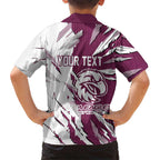 Personalized Manly Warringah Sea Eagles Family Matching Tank Maxi Dress and Hawaiian Shirt Dynamic Lightning Mascot Rugby Australia