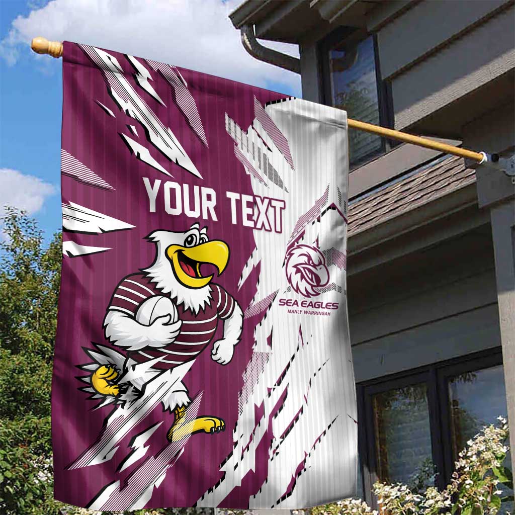 Personalized Manly Warringah Sea Eagles Garden Flag Dynamic Lightning Mascot Rugby Australia