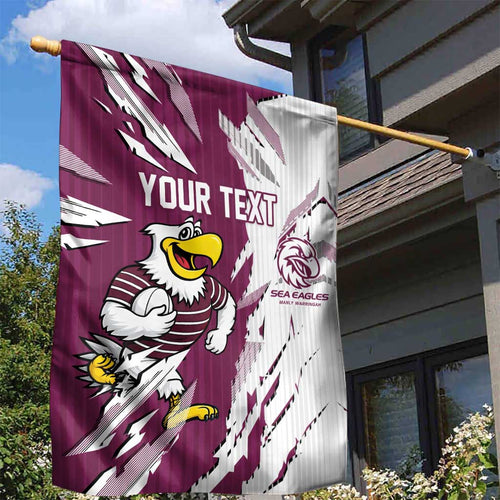 Personalized Manly Warringah Sea Eagles Garden Flag Dynamic Lightning Mascot Rugby Australia