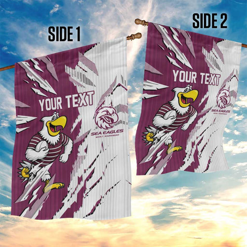 Personalized Manly Warringah Sea Eagles Garden Flag Dynamic Lightning Mascot Rugby Australia