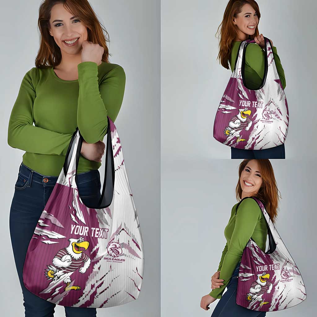 Personalized Manly Warringah Sea Eagles Grocery Bag Dynamic Lightning Mascot Rugby Australia