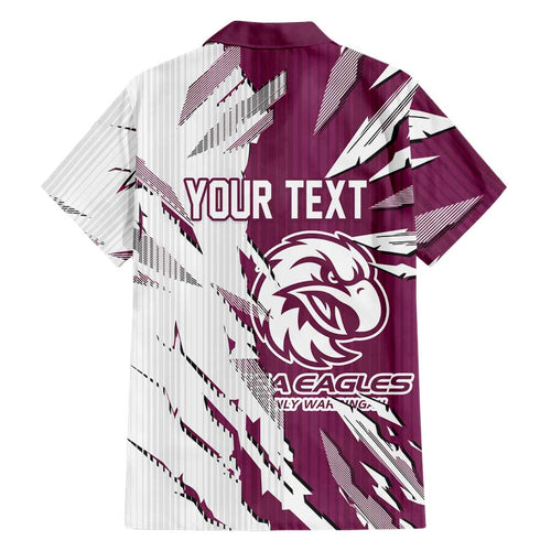 Personalized Manly Warringah Sea Eagles Hawaiian Shirt Dynamic Lightning Mascot Rugby Australia