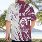Personalized Manly Warringah Sea Eagles Hawaiian Shirt Dynamic Lightning Mascot Rugby Australia