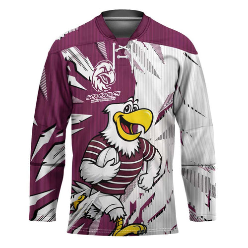 Personalized Manly Warringah Sea Eagles Hockey Jersey Dynamic Lightning Mascot Rugby Australia