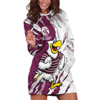Personalized Manly Warringah Sea Eagles Hoodie Dress Dynamic Lightning Mascot Rugby Australia
