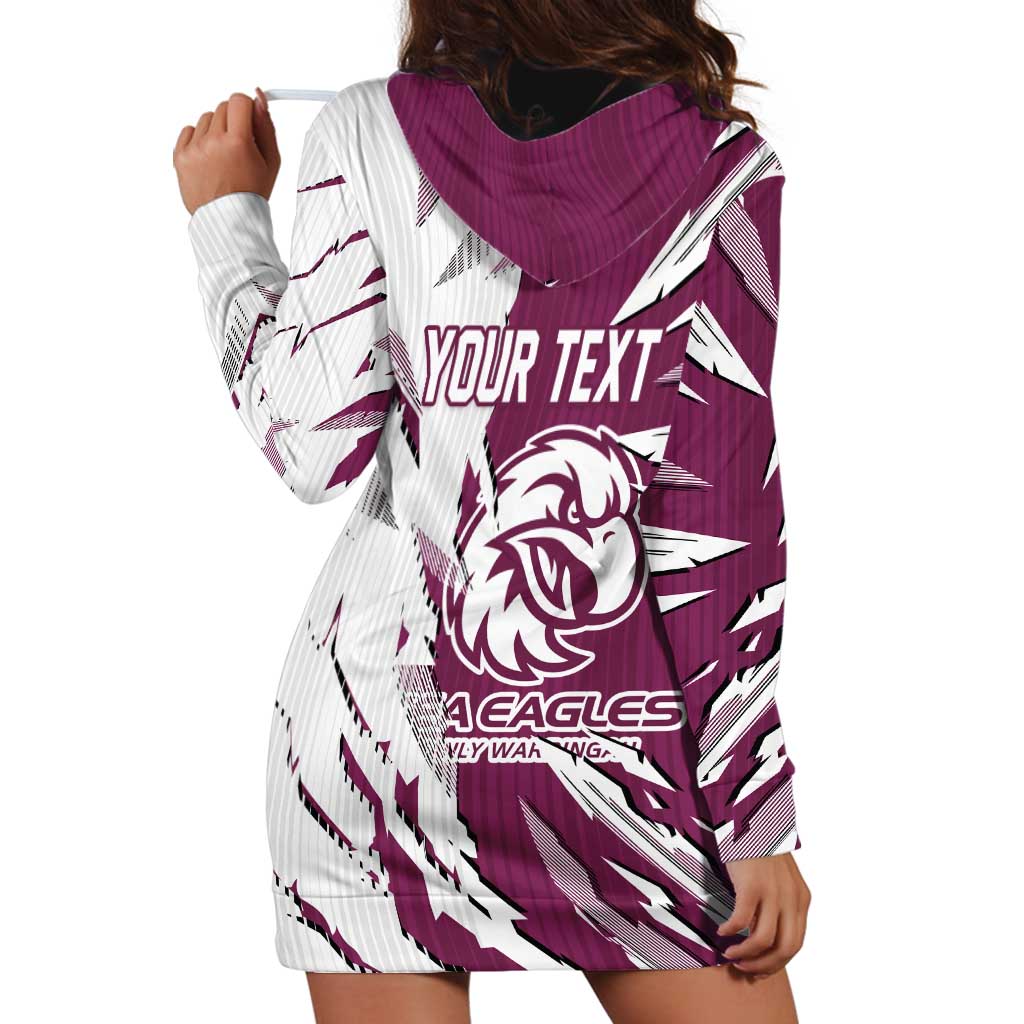 Personalized Manly Warringah Sea Eagles Hoodie Dress Dynamic Lightning Mascot Rugby Australia