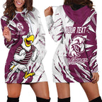Personalized Manly Warringah Sea Eagles Hoodie Dress Dynamic Lightning Mascot Rugby Australia