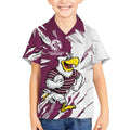 Personalized Manly Warringah Sea Eagles Kid Hawaiian Shirt Dynamic Lightning Mascot Rugby Australia