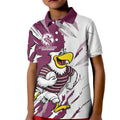 Personalized Manly Warringah Sea Eagles Kid Polo Shirt Dynamic Lightning Mascot Rugby Australia