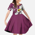 Personalized Manly Warringah Sea Eagles Kid Short Sleeve Dress Dynamic Lightning Mascot Rugby Australia