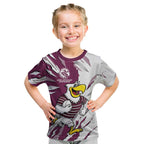 Personalized Manly Warringah Sea Eagles Kid T Shirt Dynamic Lightning Mascot Rugby Australia