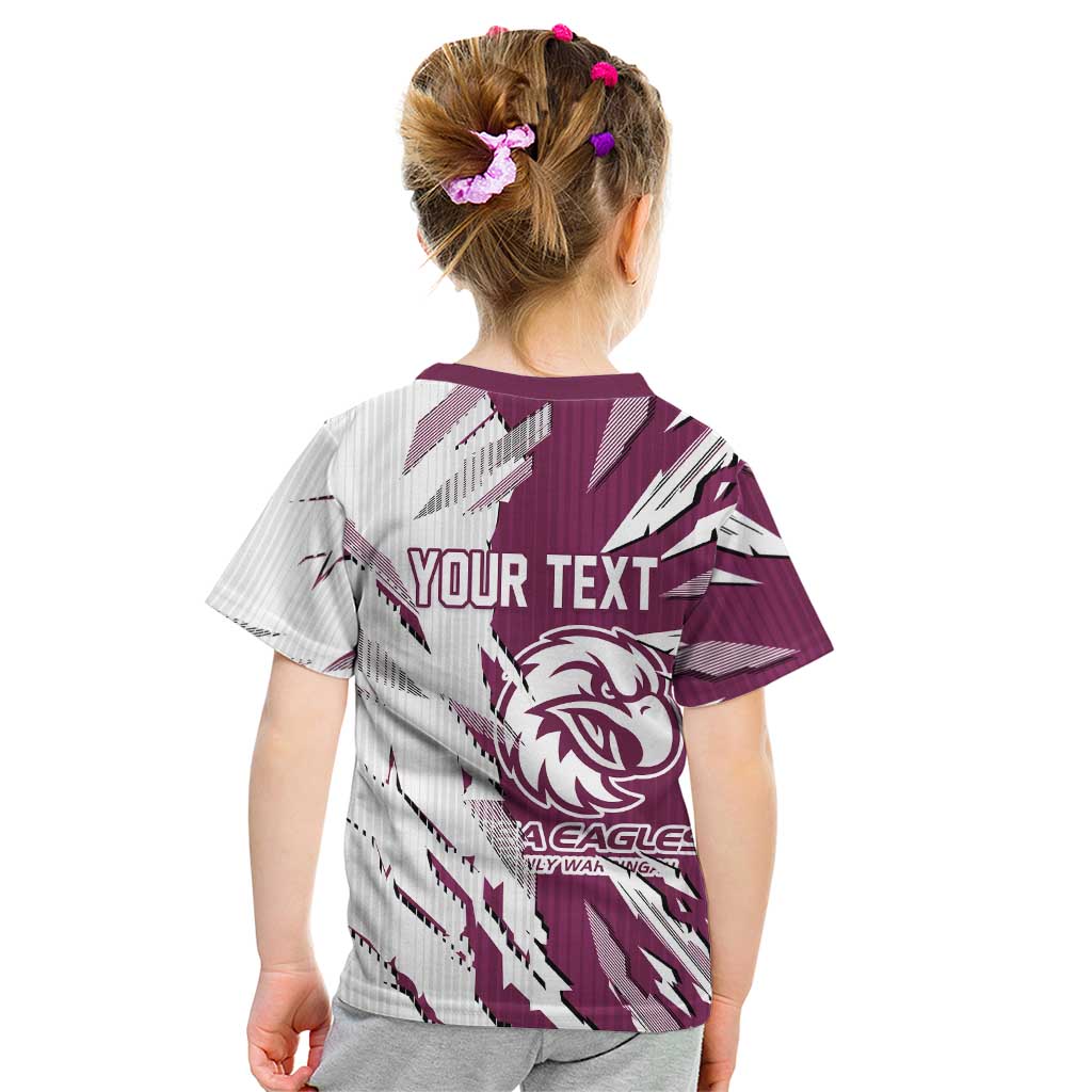 Personalized Manly Warringah Sea Eagles Kid T Shirt Dynamic Lightning Mascot Rugby Australia
