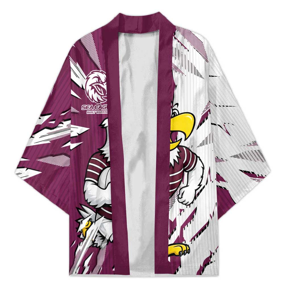 Personalized Manly Warringah Sea Eagles Kimono Dynamic Lightning Mascot Rugby Australia