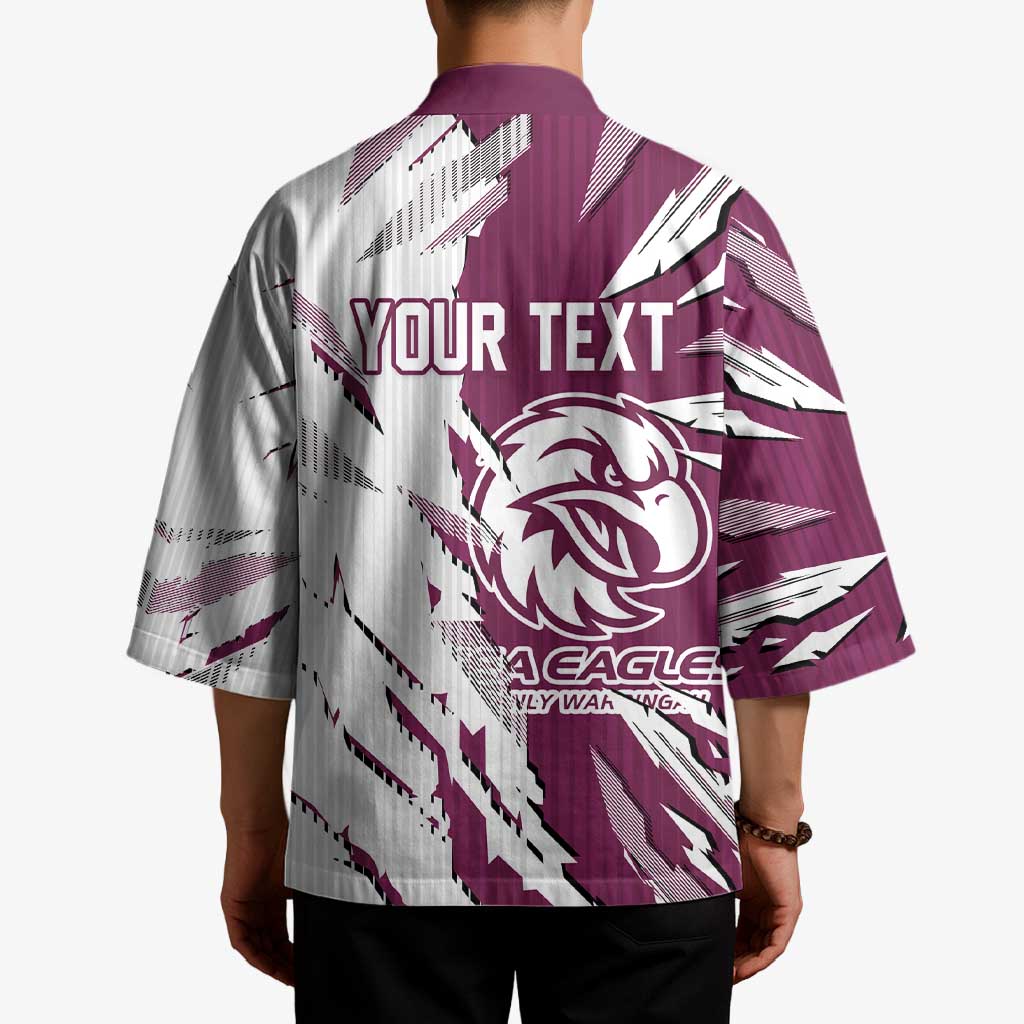 Personalized Manly Warringah Sea Eagles Kimono Dynamic Lightning Mascot Rugby Australia