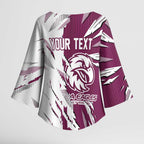 Personalized Manly Warringah Sea Eagles Kimono Sleeve Blouse Dynamic Lightning Mascot Rugby Australia