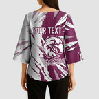 Personalized Manly Warringah Sea Eagles Kimono Sleeve Blouse Dynamic Lightning Mascot Rugby Australia