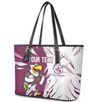 Personalized Manly Warringah Sea Eagles Leather Tote Bag Dynamic Lightning Mascot Rugby Australia