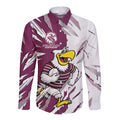 Personalized Manly Warringah Sea Eagles Long Sleeve Button Shirt Dynamic Lightning Mascot Rugby Australia