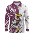 Personalized Manly Warringah Sea Eagles Long Sleeve Polo Shirt Dynamic Lightning Mascot Rugby Australia