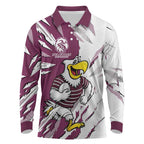 Personalized Manly Warringah Sea Eagles Long Sleeve Polo Shirt Dynamic Lightning Mascot Rugby Australia
