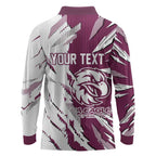 Personalized Manly Warringah Sea Eagles Long Sleeve Polo Shirt Dynamic Lightning Mascot Rugby Australia