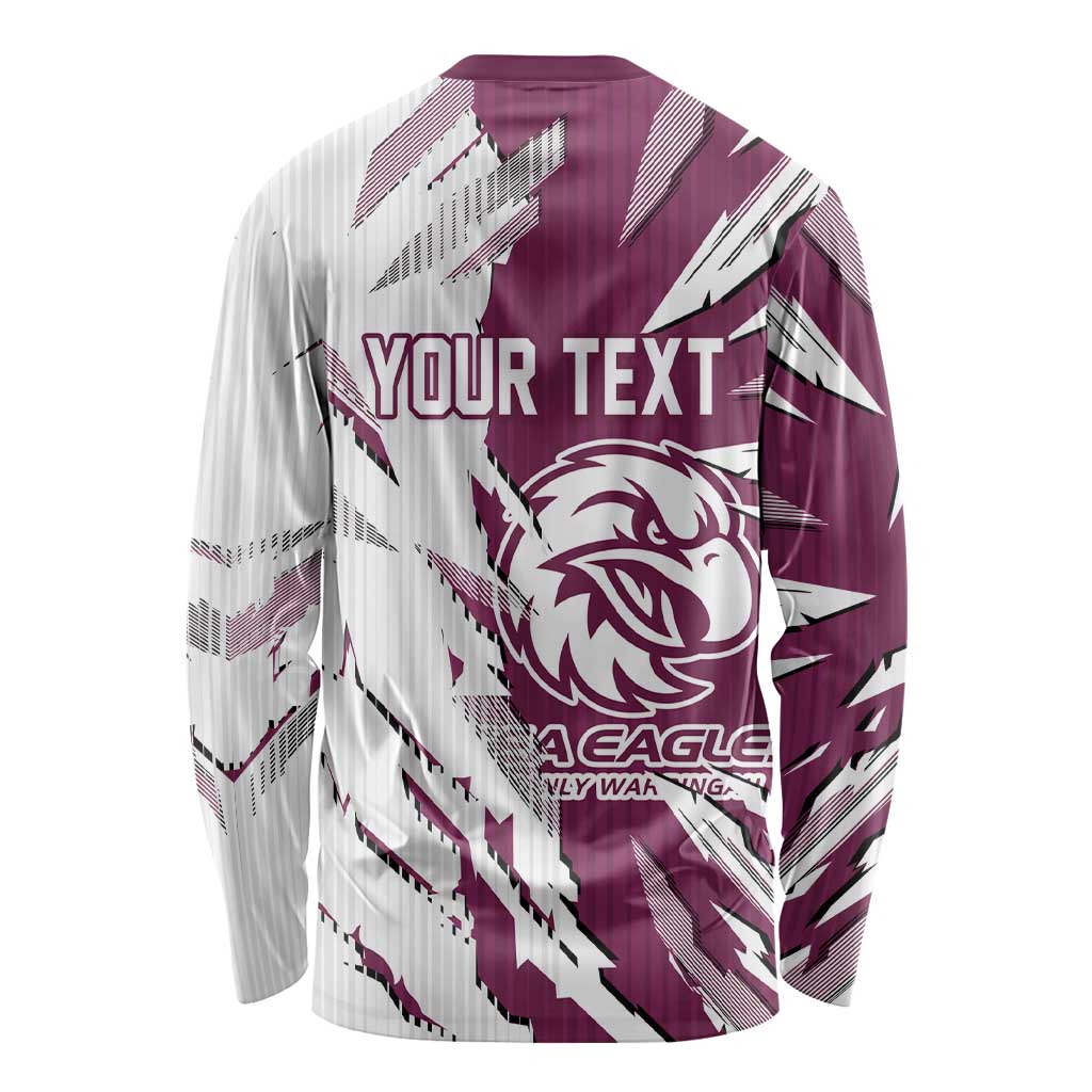 Personalized Manly Warringah Sea Eagles Long Sleeve Shirt Dynamic Lightning Mascot Rugby Australia