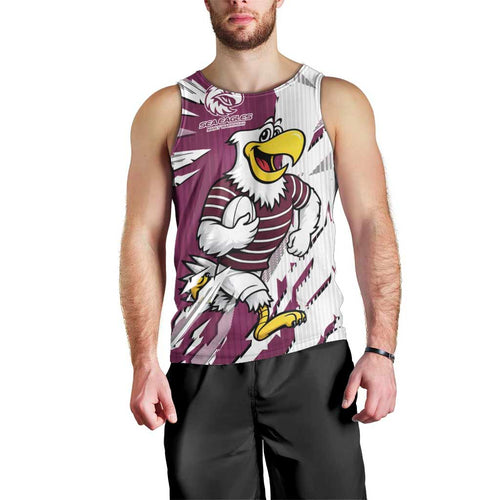 Personalized Manly Warringah Sea Eagles Men Tank Top Dynamic Lightning Mascot Rugby Australia