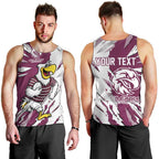 Personalized Manly Warringah Sea Eagles Men Tank Top Dynamic Lightning Mascot Rugby Australia