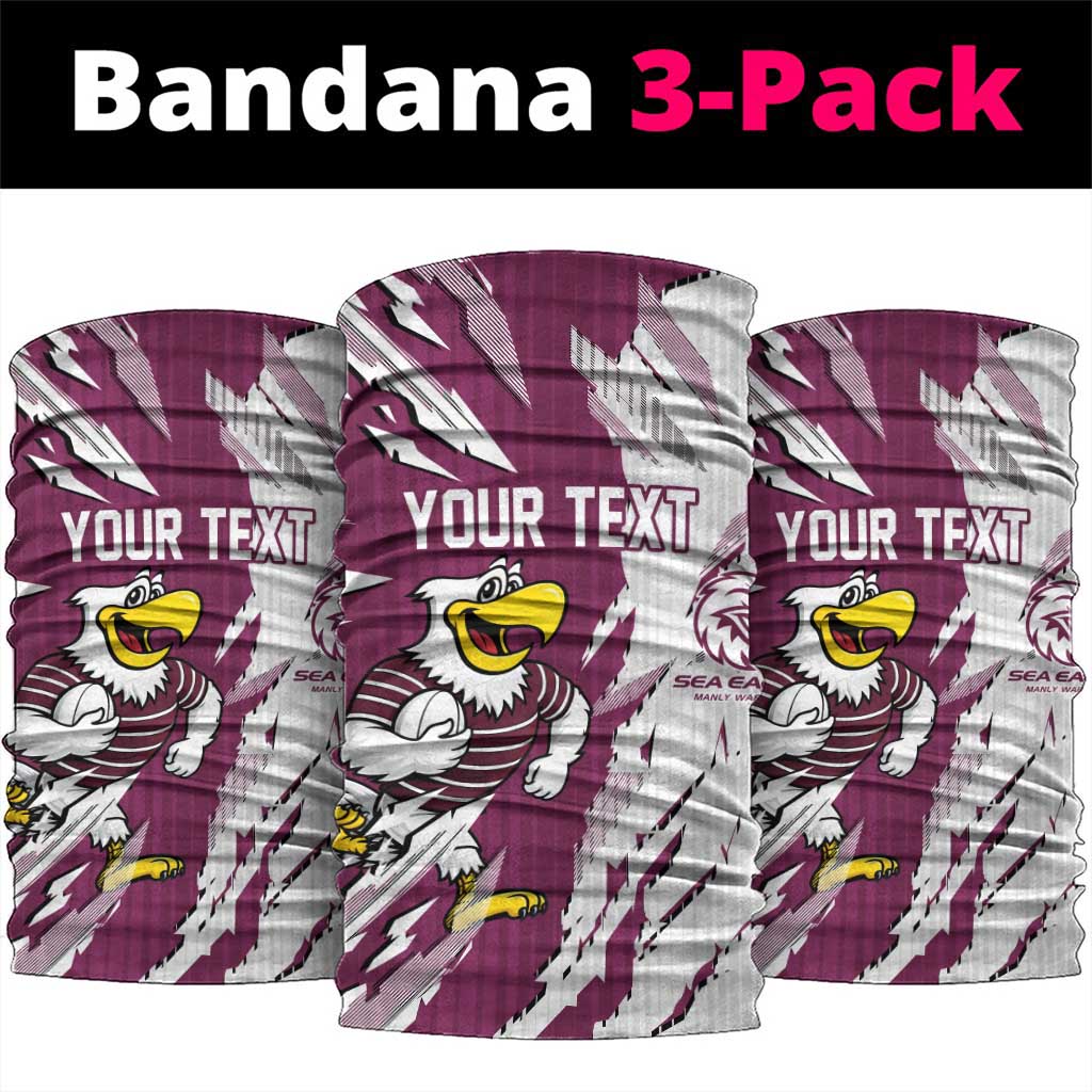 Personalized Manly Warringah Sea Eagles Neck Gaiter Dynamic Lightning Mascot Rugby Australia