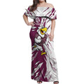 Personalized Manly Warringah Sea Eagles Off Shoulder Maxi Dress Dynamic Lightning Mascot Rugby Australia