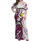 Personalized Manly Warringah Sea Eagles Off Shoulder Maxi Dress Dynamic Lightning Mascot Rugby Australia