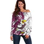 Personalized Manly Warringah Sea Eagles Off Shoulder Sweater Dynamic Lightning Mascot Rugby Australia