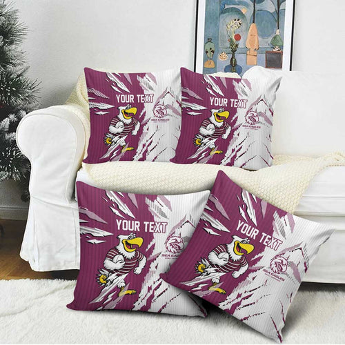 Personalized Manly Warringah Sea Eagles Pillow Cover Dynamic Lightning Mascot Rugby Australia