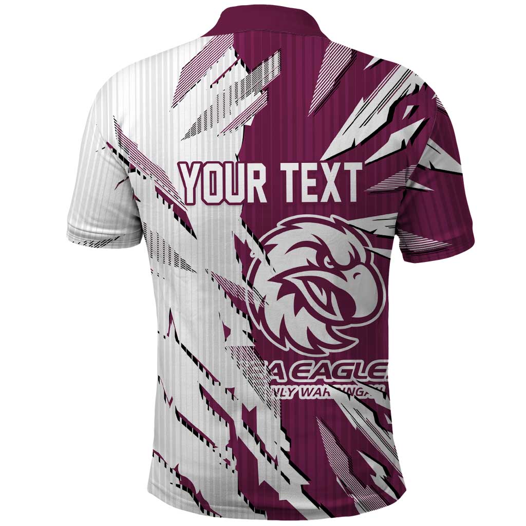 Personalized Manly Warringah Sea Eagles Polo Shirt Dynamic Lightning Mascot Rugby Australia