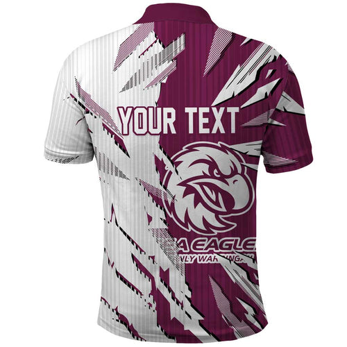 Personalized Manly Warringah Sea Eagles Polo Shirt Dynamic Lightning Mascot Rugby Australia