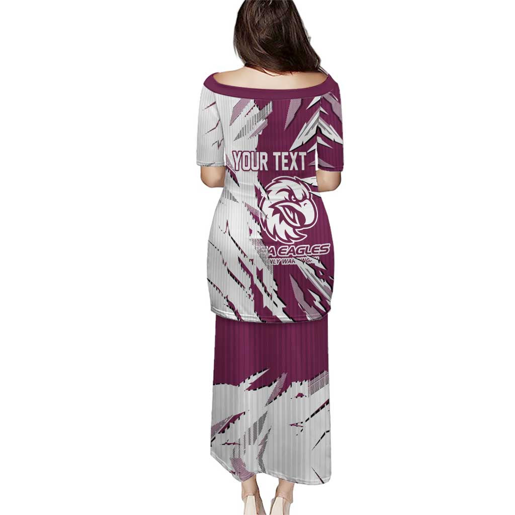 Personalized Manly Warringah Sea Eagles Puletasi Dynamic Lightning Mascot Rugby Australia