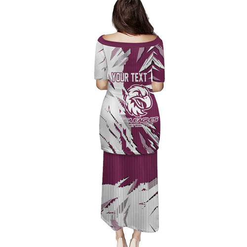 Personalized Manly Warringah Sea Eagles Puletasi Dynamic Lightning Mascot Rugby Australia
