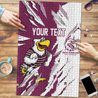 Personalized Manly Warringah Sea Eagles Puzzle Dynamic Lightning Mascot Rugby Australia