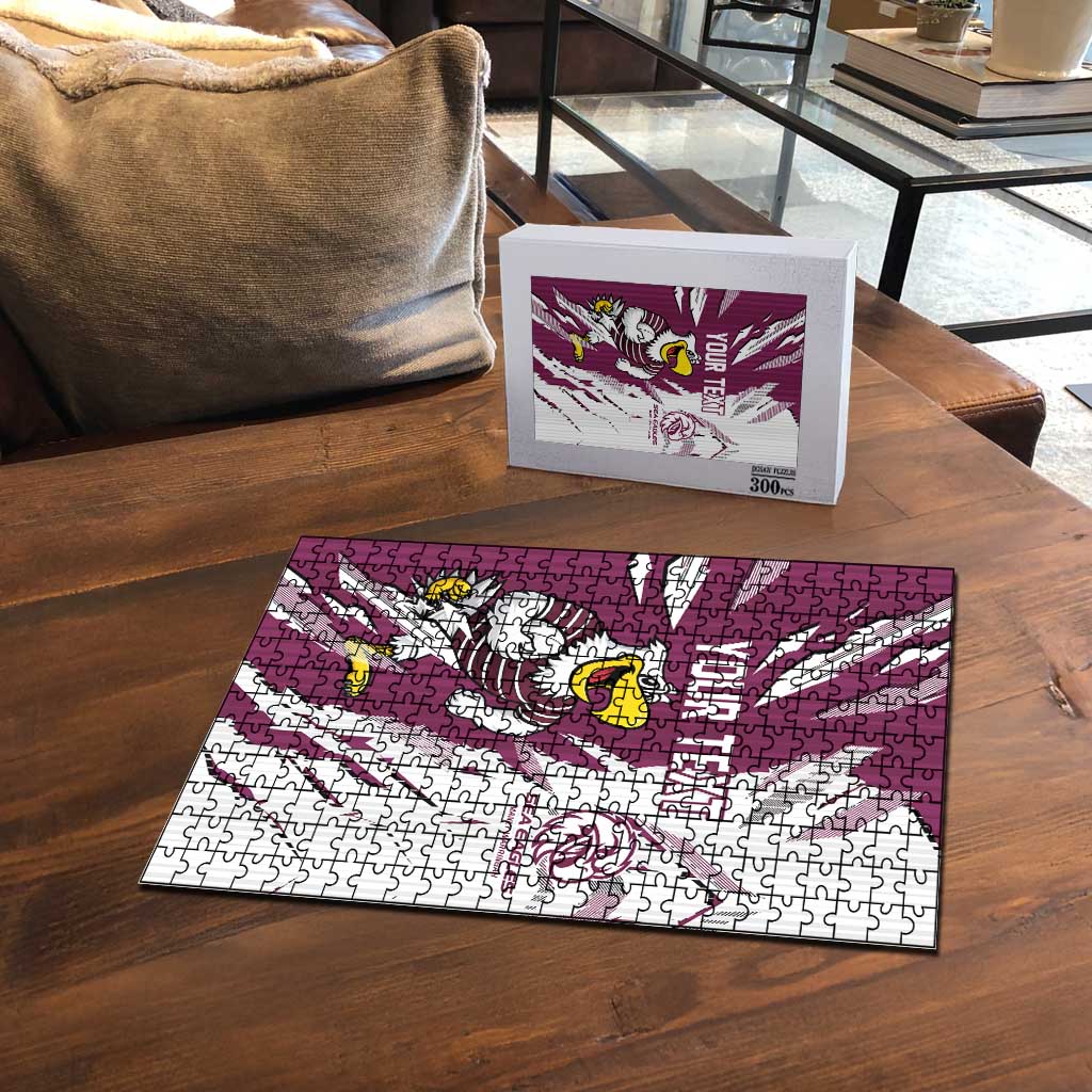 Personalized Manly Warringah Sea Eagles Puzzle Dynamic Lightning Mascot Rugby Australia