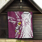 Personalized Manly Warringah Sea Eagles Quilt Dynamic Lightning Mascot Rugby Australia
